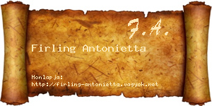 Firling Antonietta névjegykártya